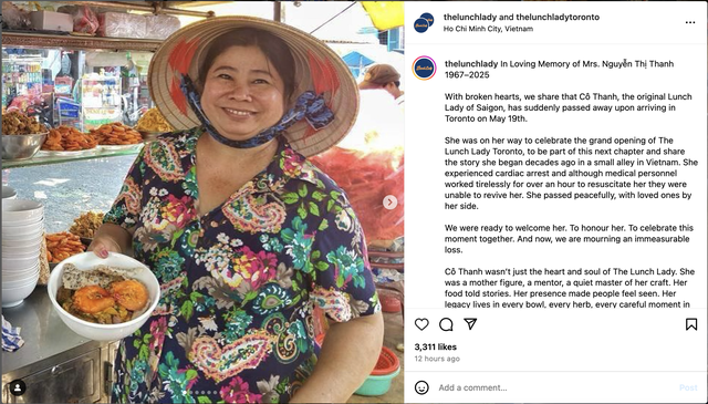 Vietnam’s ‘Lunch Lady,’ made famous by Anthony Bourdain, dies in Canada- Ảnh 1. Vietnam’s ‘Lunch Lady,’ made famous by Anthony Bourdain, dies in Canada- Ảnh 1.