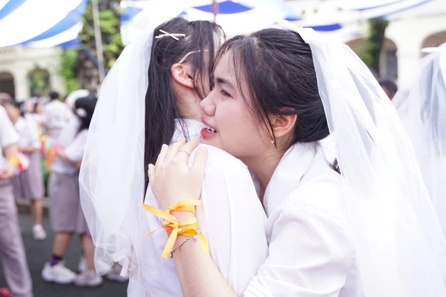 Học trò Trường THPT chuyên Lê Hồng Phong nhảy flashmob chia tay cuối cấp- Ảnh 9.