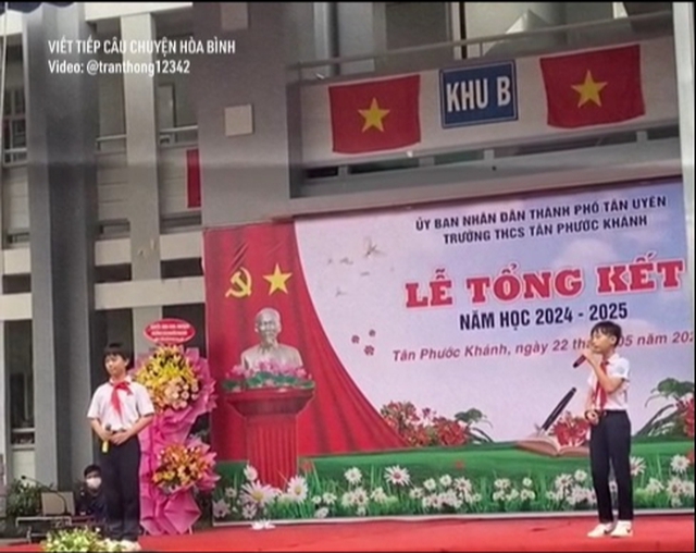 Ca khúc Viết tiếp câu chuyện hòa bình 'phủ sóng' khắp lễ tổng kết năm học - Ảnh 1.