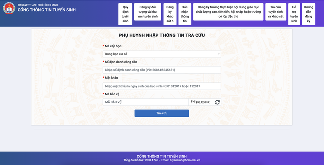 Hướng dẫn tra cứu trực tuyến kết quả tuyển sinh lớp 6 tại TP.HCM - Ảnh 3.