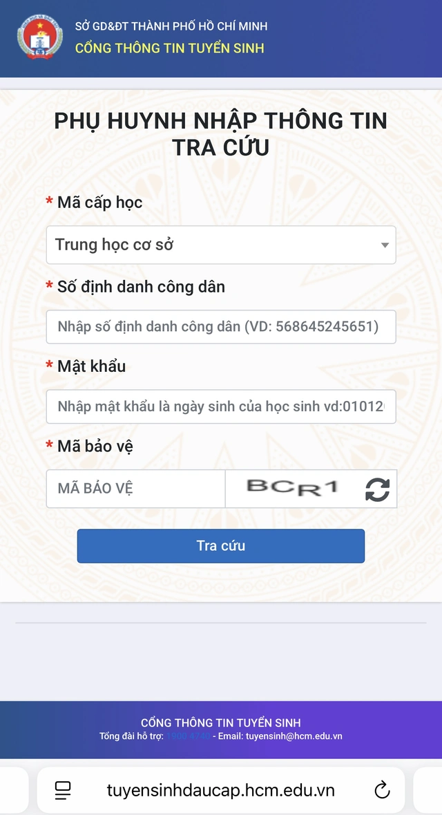 Hướng dẫn tra cứu trực tuyến kết quả tuyển sinh lớp 6 tại TP.HCM - Ảnh 2.