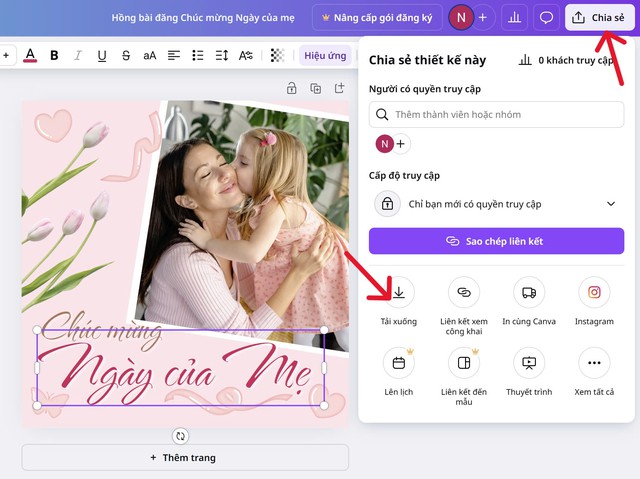 Cách tạo thiệp chúc mừng Ngày của mẹ bằng Canva- Ảnh 6.