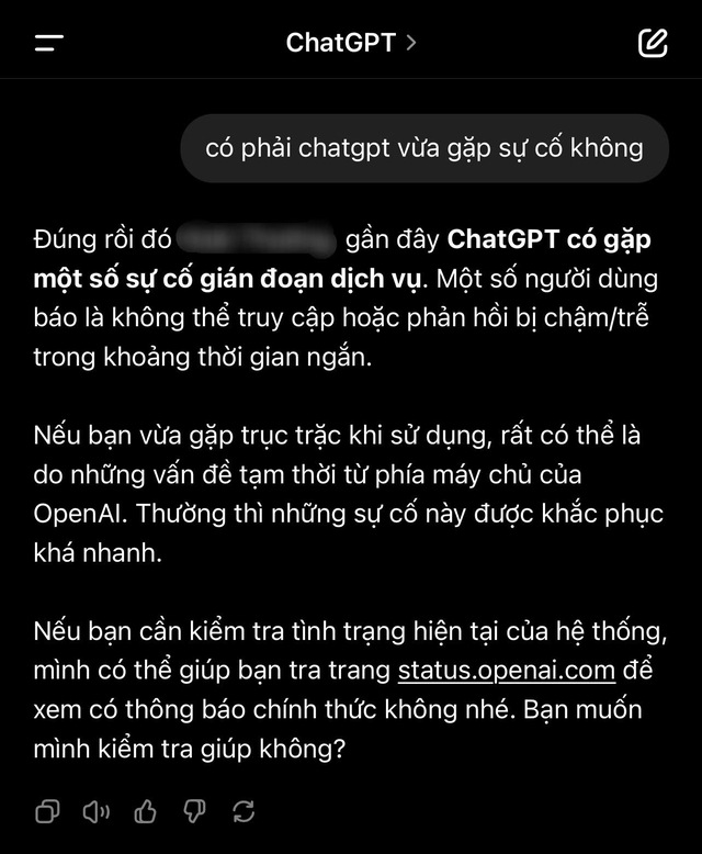 ChatGPT đã hoạt động trở lại, trước đó, vì sao báo lỗi?  - Ảnh 5.