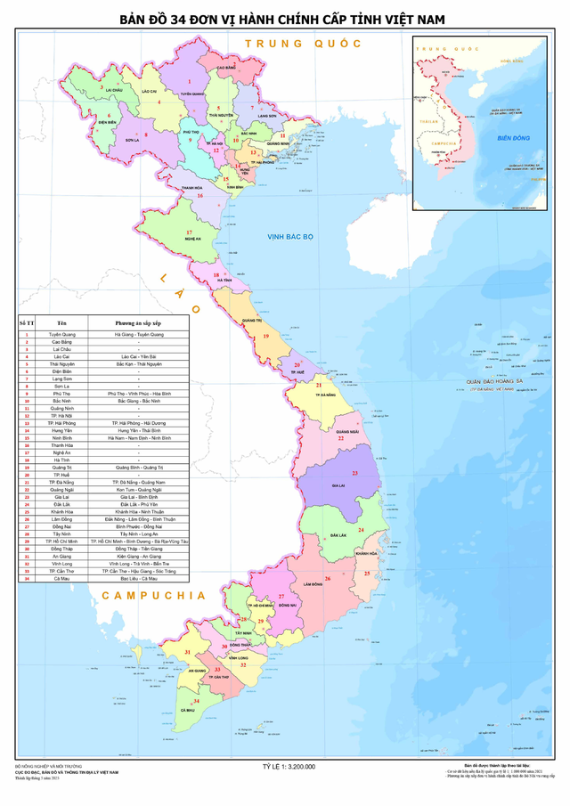 Bản đồ 34 tỉnh thành mới - Ảnh 1.