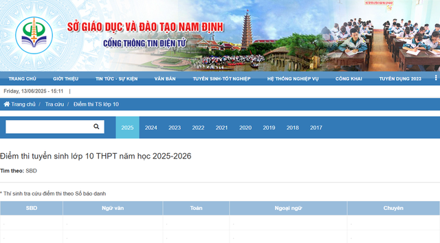 Cách tra cứu điểm thi lớp 10 Nam Định năm 2025- Ảnh 1.