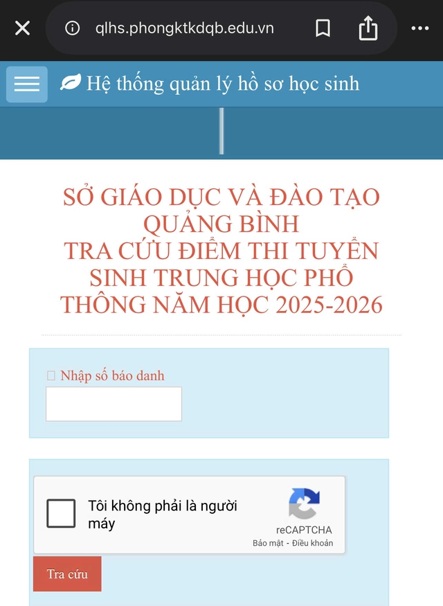 Quảng Bình đã công bố điểm thi lớp 10 năm 2025 - Ảnh 1.