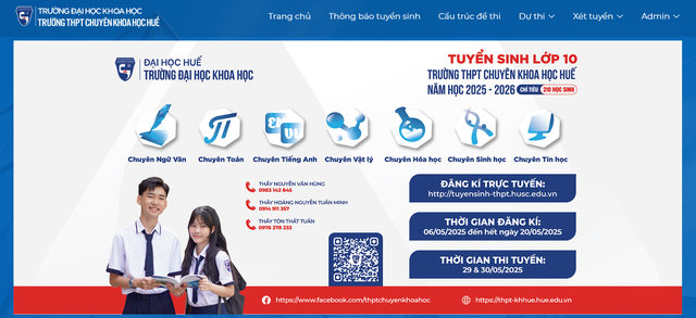 Điểm chuẩn lớp 10 Trường THPT Chuyên khoa học Huế - Ảnh 1.