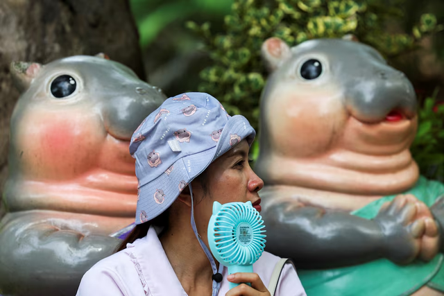 Thailand's hippo Moo Deng draws crowds at first birthday bash - Ảnh 4.