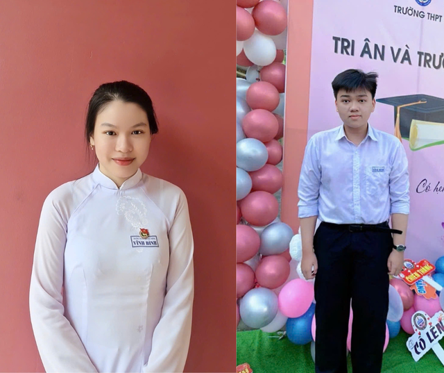 Đôi bạn chung lớp Trường THPT Vĩnh Bình cùng đạt thủ khoa khối A01- Ảnh 1.