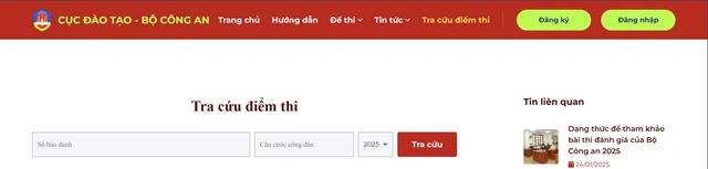 Cách tra cứu điểm thi kỳ thi đánh giá của Bộ Công an năm 2025 - Ảnh 2.