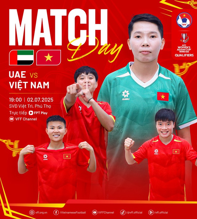 Trực tiếp vòng loại Asian Cup nữ 2026: Việt Nam - UAE - Ảnh 1.