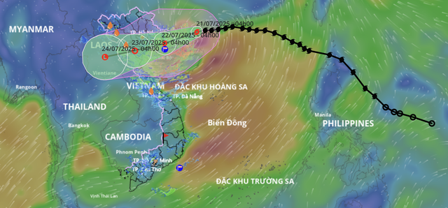 Diễn biến bão số 3 sáng 21-7: Cách Quảng Ninh - Hải Phòng khoảng 233 km - Ảnh 1.