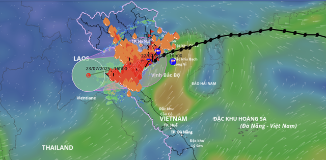 19h25 ngày 22-7, bão số 3 suy yếu thành áp thấp nhiệt đới- Ảnh 1.