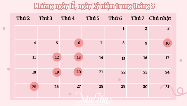 Tháng 8 có ngày lễ, ngày kỷ niệm nào? - Ảnh 1.