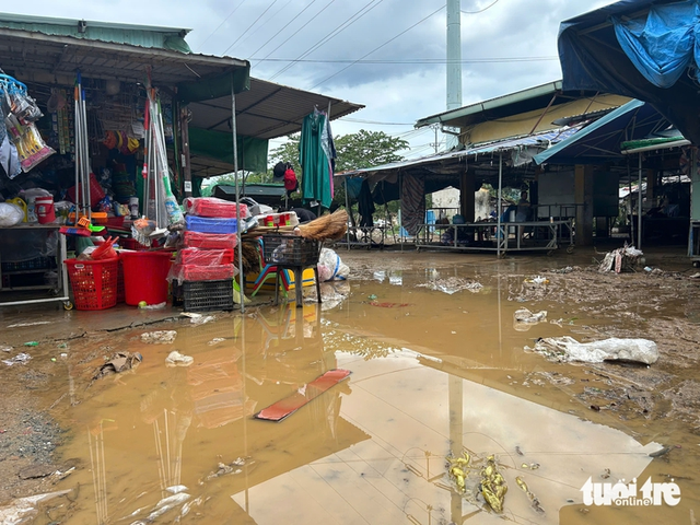 Da Nang market paralyzed after unexpected rain - Ảnh 3. Da Nang market paralyzed after unexpected rain - Ảnh 3.