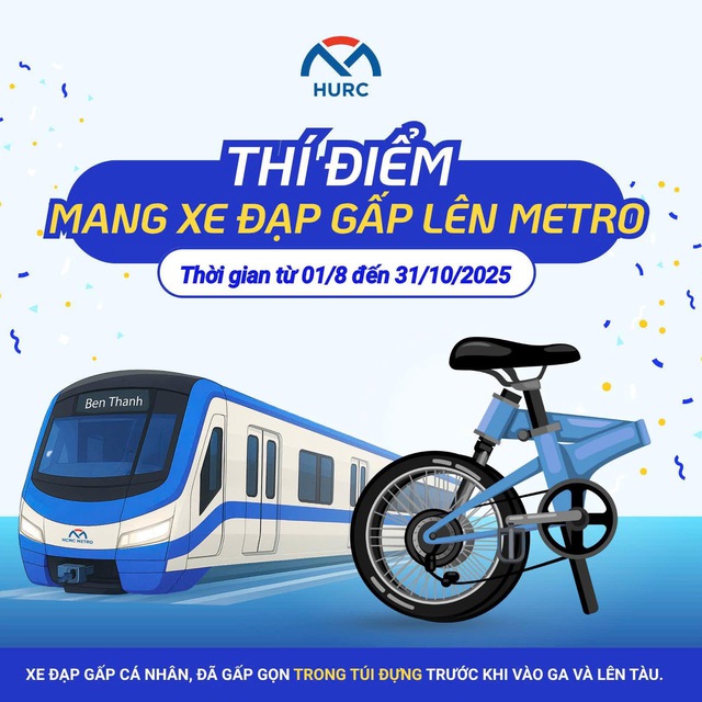 Metro số 1 cho mang xe đạp gấp từ ngày 1-8, cần đáp ứng những tiêu chí nào? - Ảnh 1.