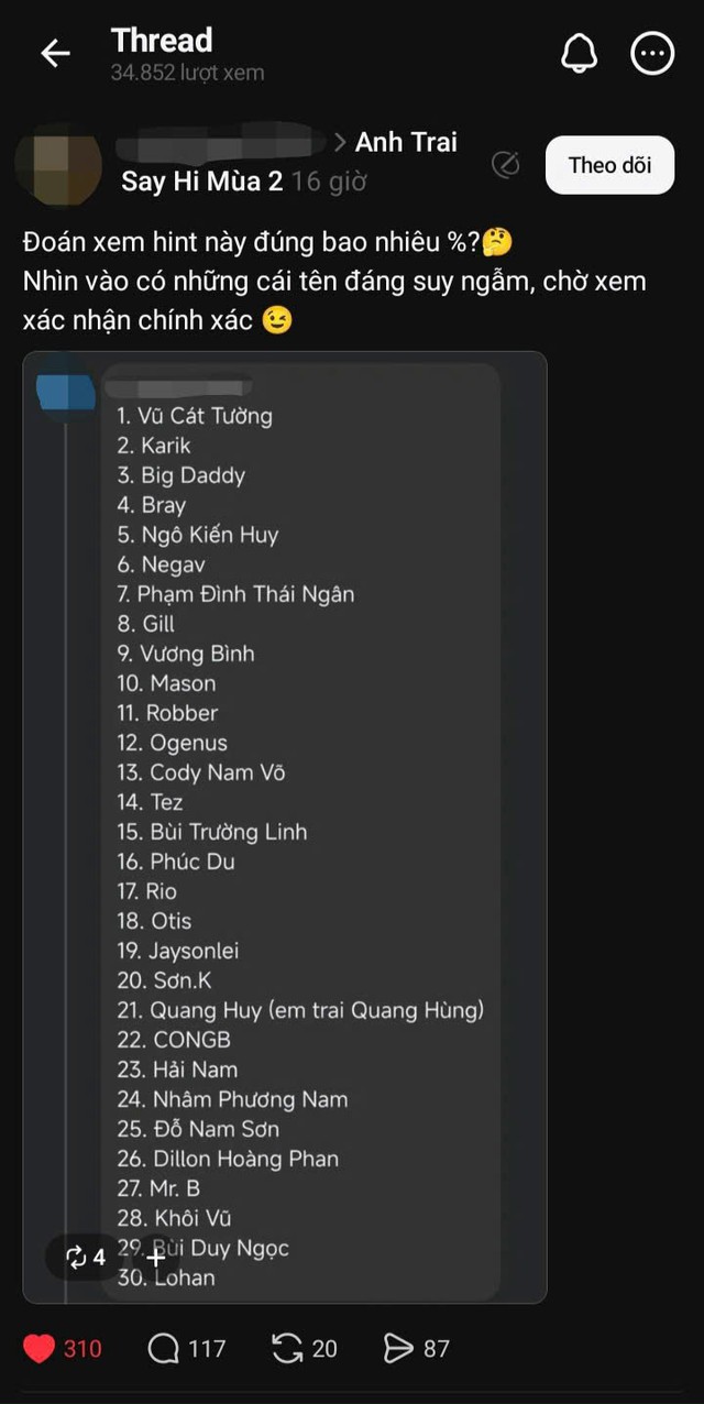 Anh trai say hi mùa 2 hé lộ 5 cái tên đầu tiên, có một anh trai gây bất ngờ- Ảnh 6.