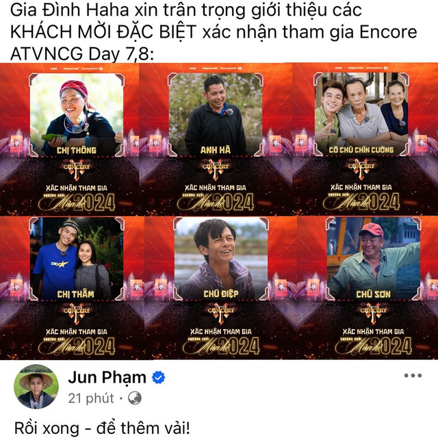 Gia đình chị Thông, cô chú Chín Cường, bộ ba Sa Huỳnh tham gia concert Anh trai vượt ngàn chông gai - Ảnh 1.