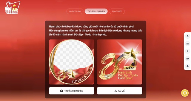 Cách tạo ảnh đại diện và thiệp từ nền tảng số 'A80 Tự hào Việt Nam'- Ảnh 2.