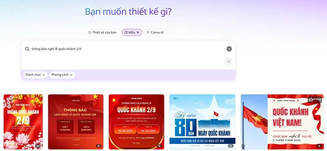 Cách tạo thông báo nghỉ lễ 2-9 bằng Canva đơn giản - Ảnh 2.