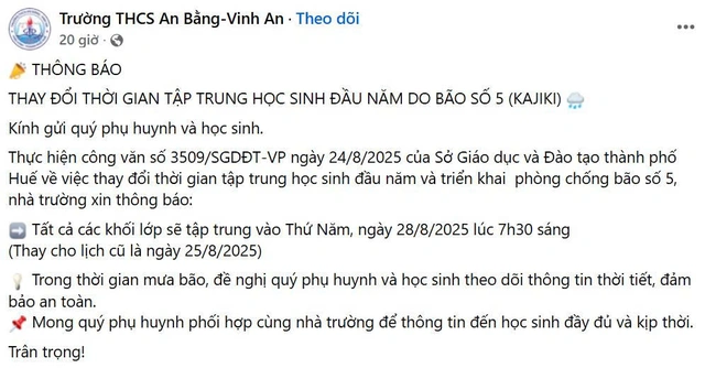 Học sinh Huế, Thanh Hóa lùi ngày tập trung do bão số 5 - Ảnh 2.