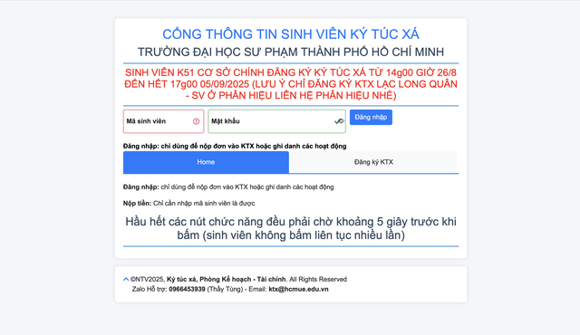 Hướng dẫn cách đăng ký ký túc xá Trường đại học Sư phạm TP.HCM cho tân sinh viên - Ảnh 3.