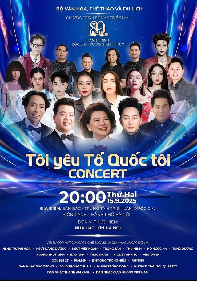 Concert 'Tôi yêu Tổ quốc tôi' ngày 15-9 ở Hà Nội có gì hấp dẫn? - Ảnh 1.
