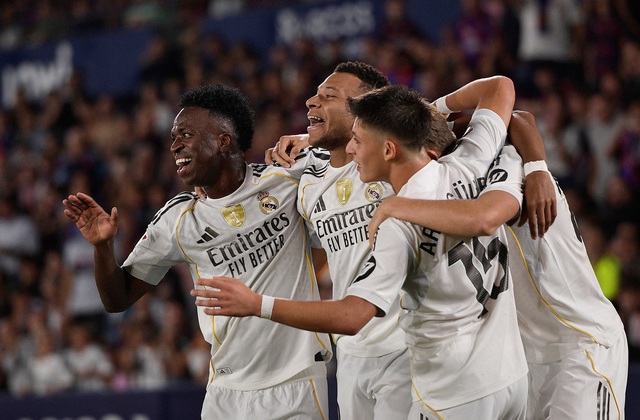 Mbappe và Vinicius cùng toả sáng, Real Madrid thắng đậm Levante - Ảnh 1.