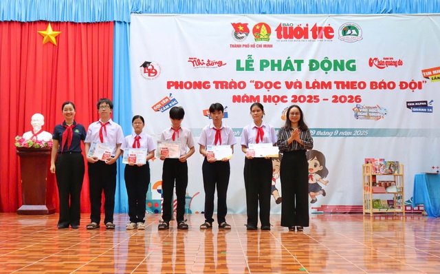 Cùng học trò Trường THCS Phước Thắng lan tỏa niềm vui 'Đọc và làm theo báo Đội' - Ảnh 10.