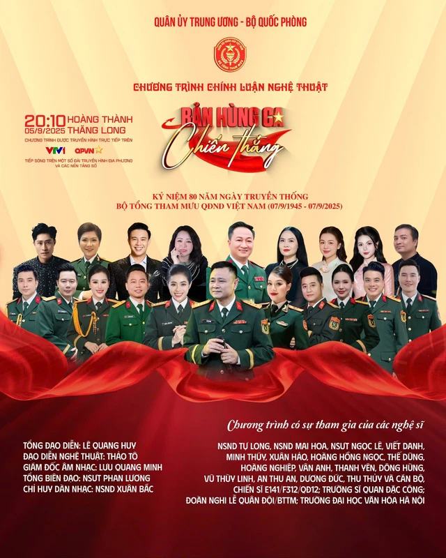Tối nay 5-9 diễn ra chương trình nghệ thuật 'Bản hùng ca chiến thắng' tại Hà Nội - Ảnh 1.