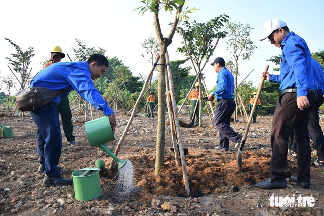 Hundreds of trees planted at Thu Thiem riverside park to mark first Vietnam Tree Day- Ảnh 7.
