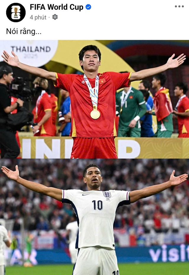 FIFA social media channel compares Vietnam forward Le Van Thuan with Bellingham- Ảnh 2.