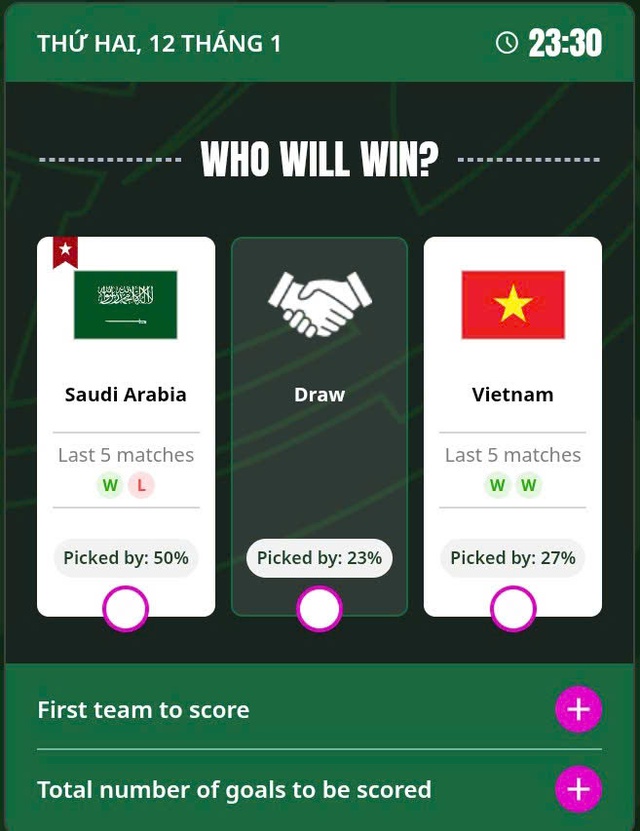 Siêu máy tính AFC dự đoán kết quả U23 Việt Nam - U23 Saudi Arabia- Ảnh 1.