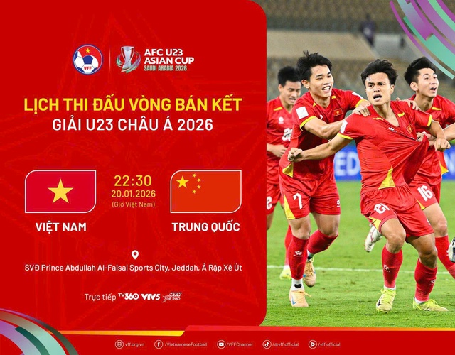 Lịch thi đấu U23 Việt Nam tại bán kết U23 châu Á 2026- Ảnh 1.