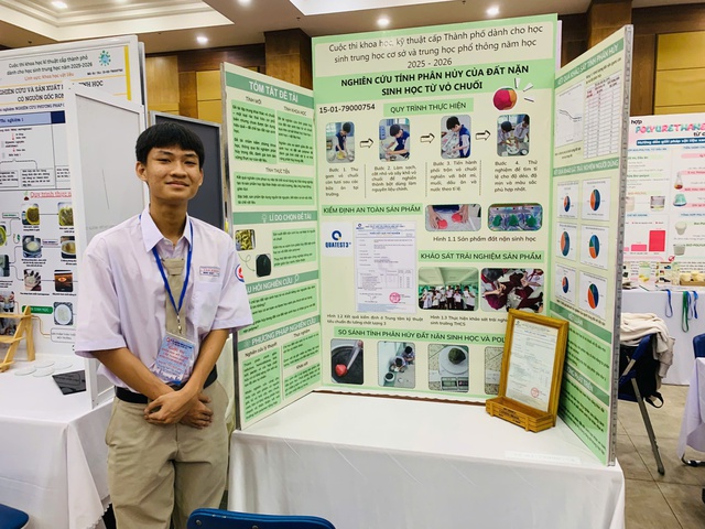 Câu chuyện sáng tạo xanh của cậu học trò Trường THPT Tân Phong - Ảnh 1.