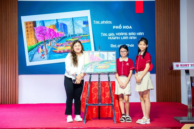 Học sinh Trường TH và THCS Hồng Ngọc vẽ tranh gây quỹ, lan tỏa yêu thương- Ảnh 5.