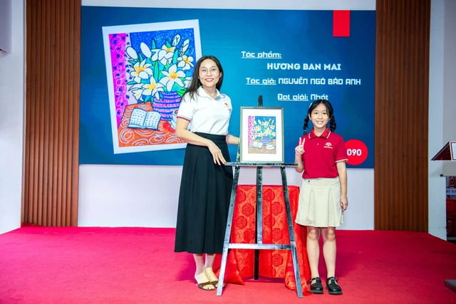 Học sinh Trường TH và THCS Hồng Ngọc vẽ tranh gây quỹ, lan tỏa yêu thương- Ảnh 1.