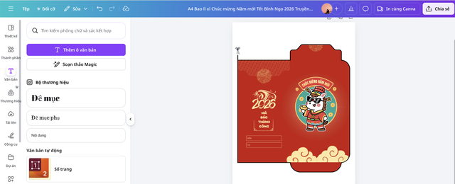 Thiết kế bao lì xì Tết Nguyên đán 2026 ấn tượng với Canva- Ảnh 3.