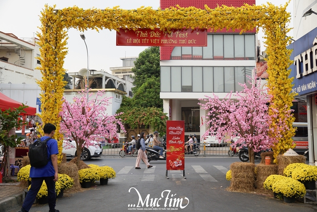 Check-in con đường mai vàng, bức tường heo đất tại lễ hội Tết Việt phường Thủ Đức- Ảnh 1. Check-in con đường mai vàng, bức tường heo đất tại lễ hội Tết Việt phường Thủ Đức- Ảnh 1.