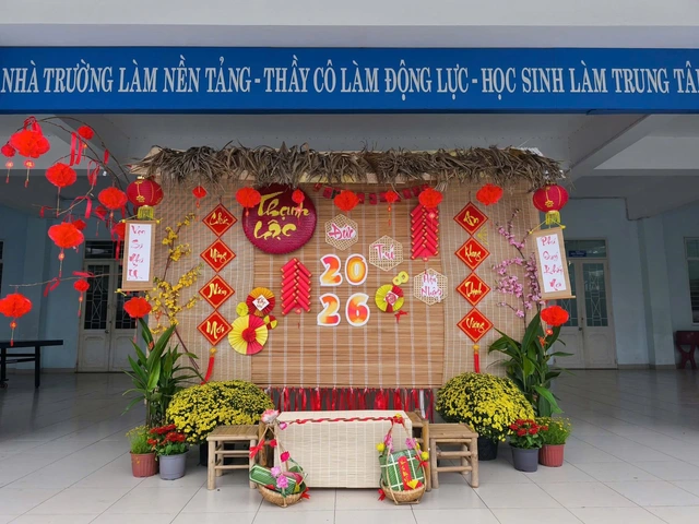 Nhiều trường học rộn ràng khoác áo xuân đón Tết Bính Ngọ 2026- Ảnh 21. Nhiều trường học rộn ràng khoác áo xuân đón Tết Bính Ngọ 2026- Ảnh 21.