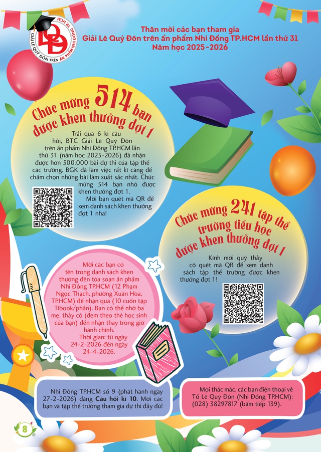 Mời bạn đón đọc Nhi Đồng TP.HCM 6 - số Tất Niên, phát hành 6-2-2026: Gửi bạn một mùa xuân ấm và vui! - Ảnh 2.