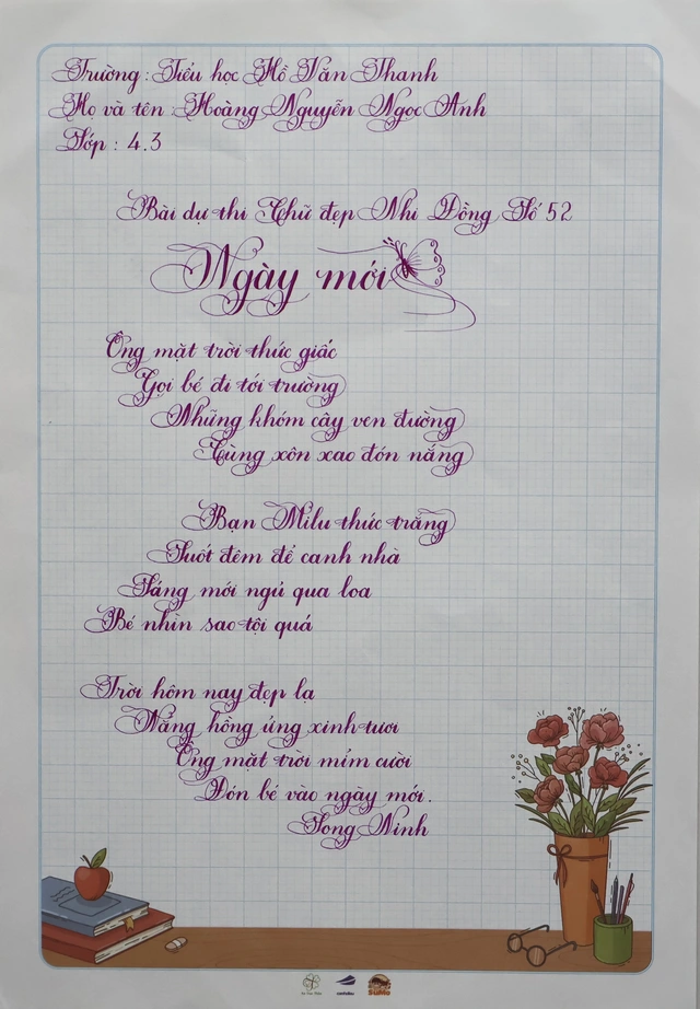 Kết quả Chữ đẹp Nhi Đồng số 52 năm 2025: 38 bài dự thi xuất sắc- Ảnh 8.