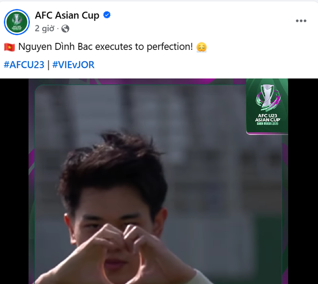 AFC dành lời khen cho Đình Bắc và Hiểu Minh sau trận thắng U23 Jordan- Ảnh 1. AFC dành lời khen cho Đình Bắc và Hiểu Minh sau trận thắng U23 Jordan- Ảnh 1.