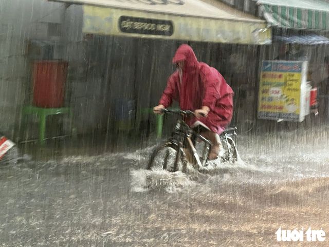 Heavy rain, strong winds sweep Ho Chi Minh City, turning skies dark - Ảnh 4.