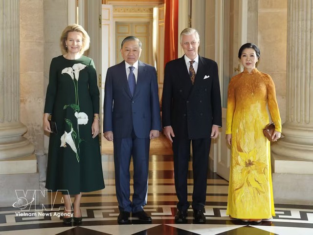 Top Vietnamese leader meets with Belgian King and Queen- Ảnh 1.