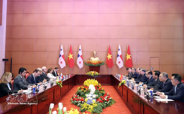 Top Vietnamese, Panamanian leaders hold talks in Hanoi- Ảnh 1.