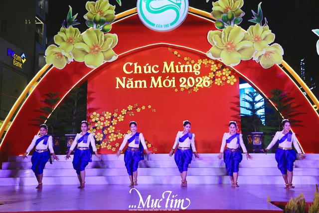 Đường hoa xuân Cần Thơ thu hút hàng trăm lượt khách đêm khai mạc- Ảnh 16.