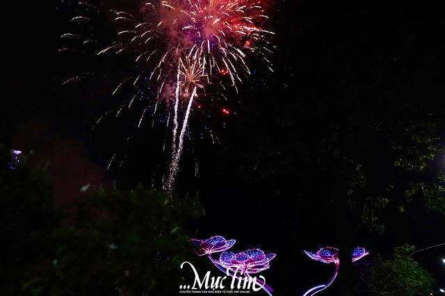 Phường Ngã Bảy (TP Cần Thơ) rực rỡ pháo hoa chào năm mới - Ảnh 2.