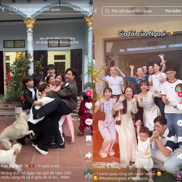 Trend ấm áp nhất mùa Tết này: Khi cả gia đình chạy ùa vào lòng ông bà- Ảnh 1.