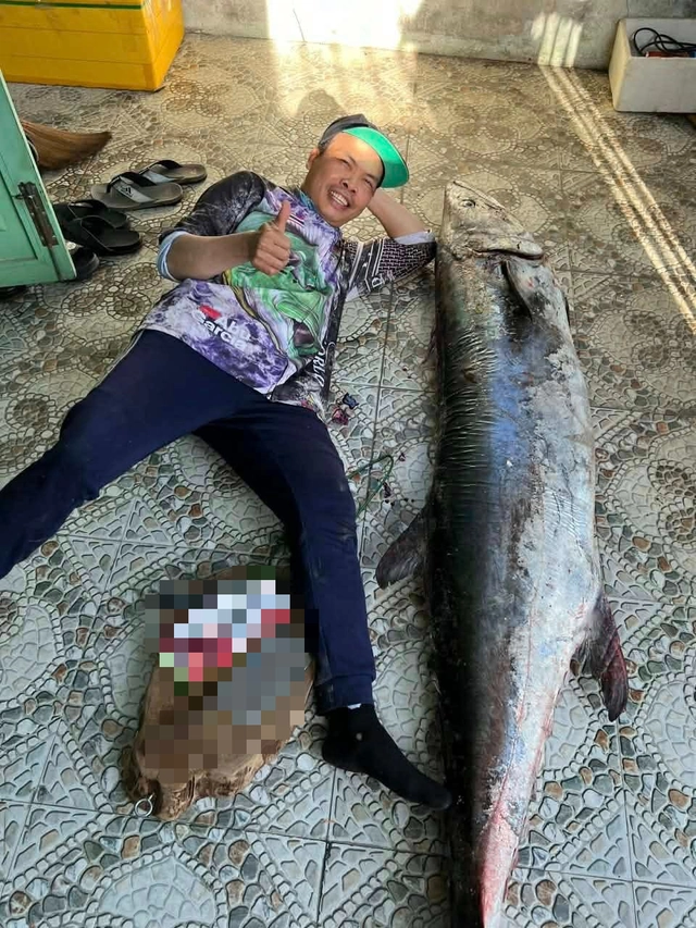 Amateur angler hooks 63kg mackerel in Da Nang - Ảnh 1.